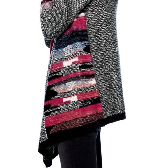 NIC AND ZOE Orchard Hooded Cardigan In Black Multi - Picture 7 of 10